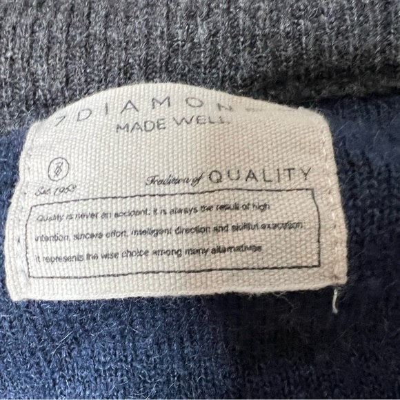 7 Diamonds Miller Sweater Cardigan Blue Gray Mens XL Wool Mohair Blend 959 - Picture 2 of 5